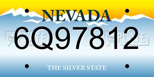 6Q97812 Nevada License Plate
