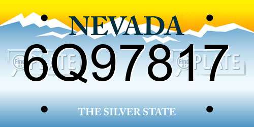 6Q97817 Nevada License Plate