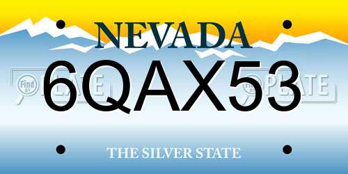 6QAX53 Nevada License Plate