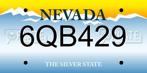 6QB429 Nevada License Plate