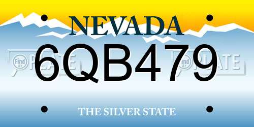 6QB479 Nevada License Plate