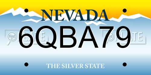 6QBA79 Nevada License Plate