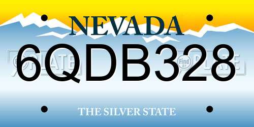 6QDB328 Nevada License Plate