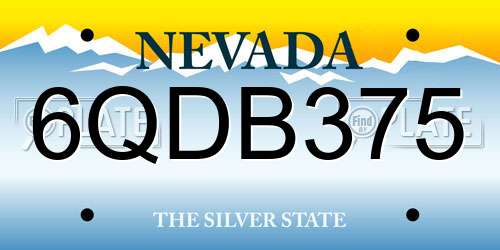 6QDB375 Nevada License Plate