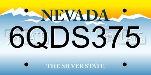 6QDS375 Nevada License Plate