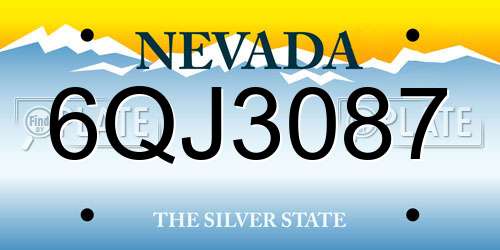 6QJ3087 Nevada License Plate