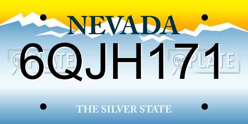 6QJH171 Nevada License Plate