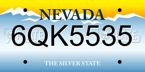 6QK5535 Nevada License Plate