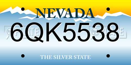 6QK5538 Nevada License Plate