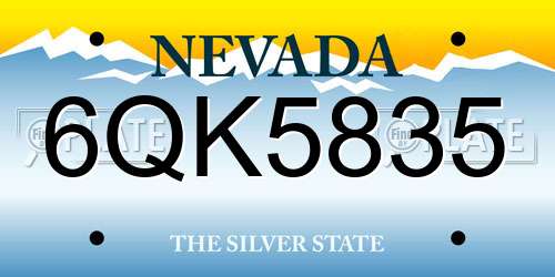 6QK5835 Nevada License Plate