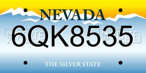 6QK8535 Nevada License Plate
