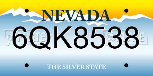 6QK8538 Nevada License Plate