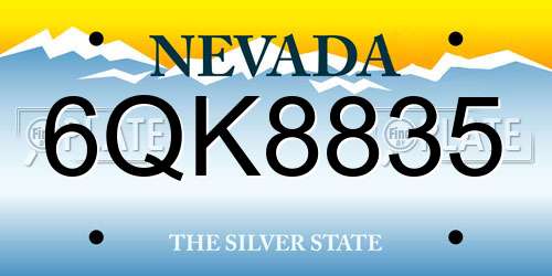6QK8835 Nevada License Plate