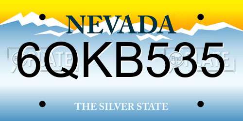 6QKB535 Nevada License Plate