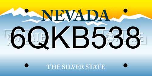 6QKB538 Nevada License Plate