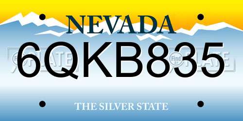 6QKB835 Nevada License Plate