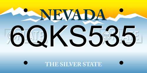 6QKS535 Nevada License Plate