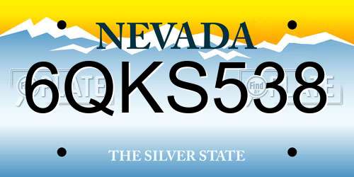 6QKS538 Nevada License Plate