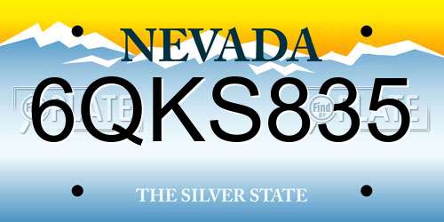 6QKS835 Nevada License Plate