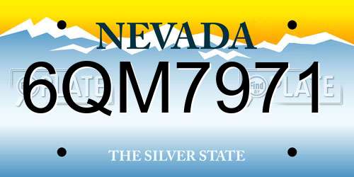 6QM7971 Nevada License Plate