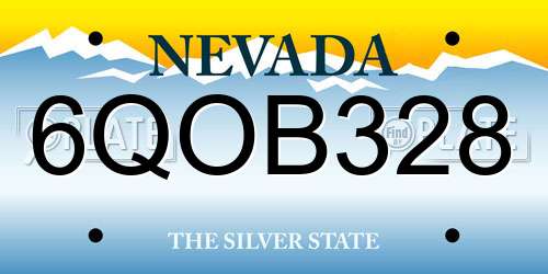 6QOB328 Nevada License Plate