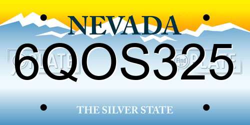 6QOS325 Nevada License Plate