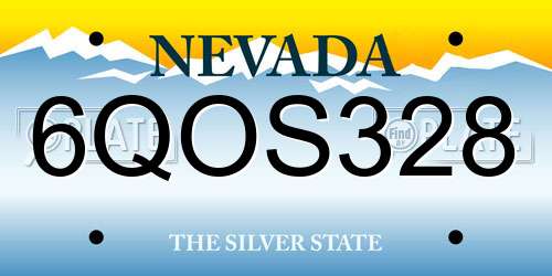 6QOS328 Nevada License Plate
