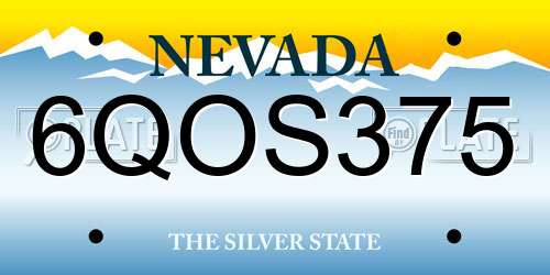 6QOS375 Nevada License Plate