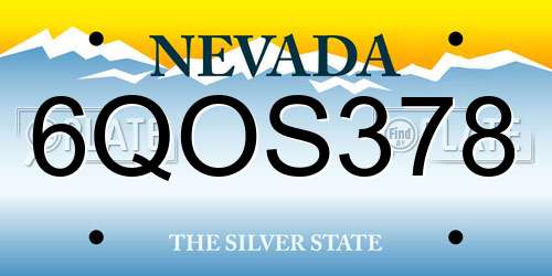 6QOS378 Nevada License Plate