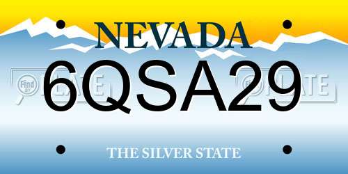 6QSA29 Nevada License Plate
