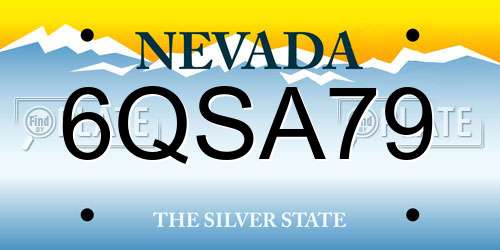 6QSA79 Nevada License Plate