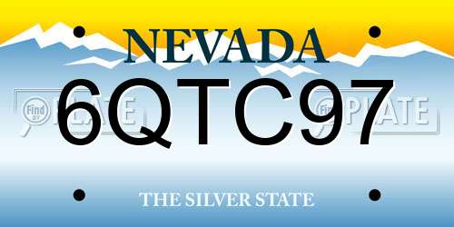 6QTC97 Nevada License Plate