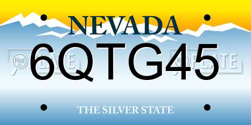 6QTG45 Nevada License Plate