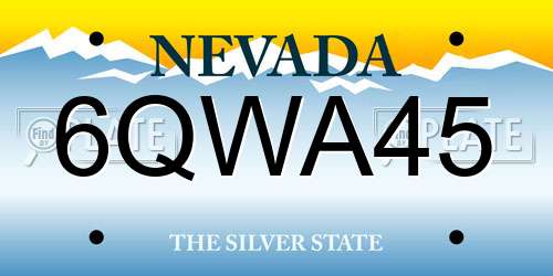 6QWA45 Nevada License Plate