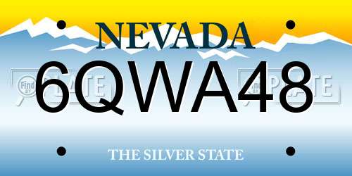 6QWA48 Nevada License Plate