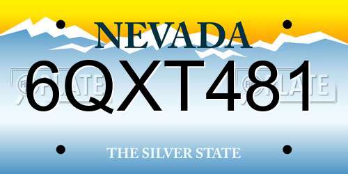6QXT481 Nevada License Plate