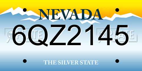6QZ2145 Nevada License Plate