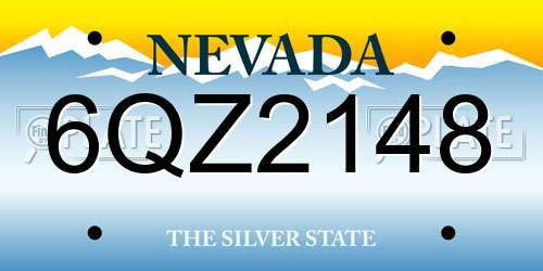 6QZ2148 Nevada License Plate