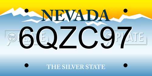 6QZC97 Nevada License Plate