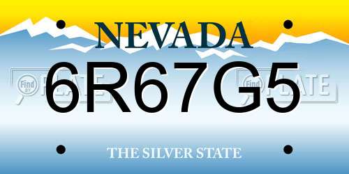 6R67G5 Nevada License Plate