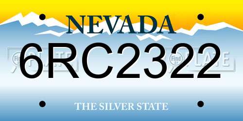 6RC2322 Nevada License Plate