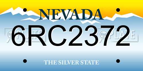 6RC2372 Nevada License Plate