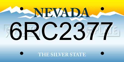 6RC2377 Nevada License Plate