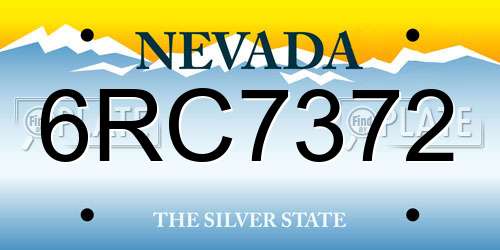 6RC7372 Nevada License Plate
