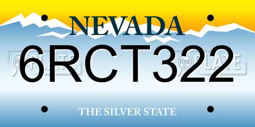 6RCT322 Nevada License Plate