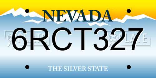 6RCT327 Nevada License Plate