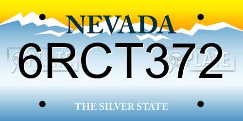 6RCT372 Nevada License Plate