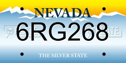 6RG268 Nevada License Plate