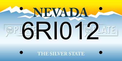 6RI012 Nevada License Plate