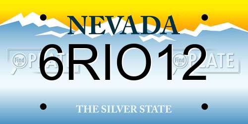 6RIO12 Nevada License Plate